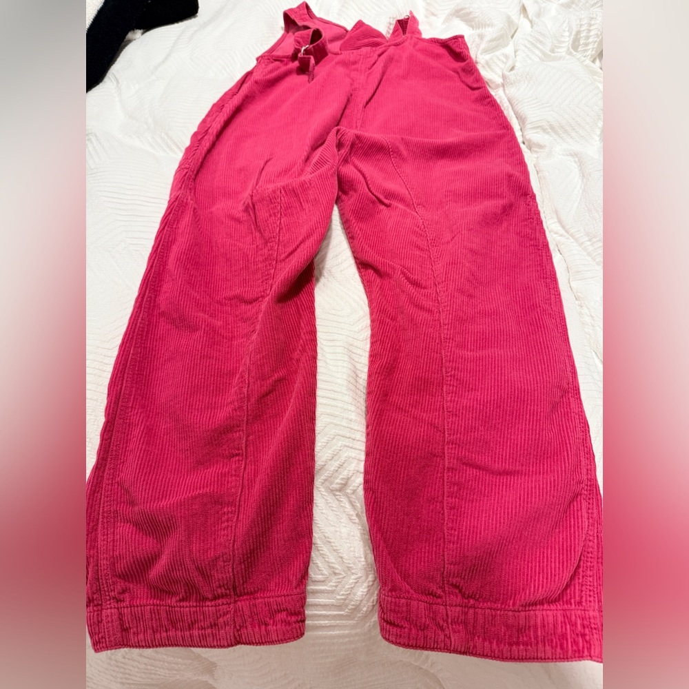 We The Free Bright Pink Corduroy Overalls - Picture 3 of 4